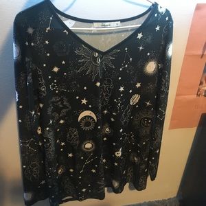 Celestial Print Long Sleeve Shirt